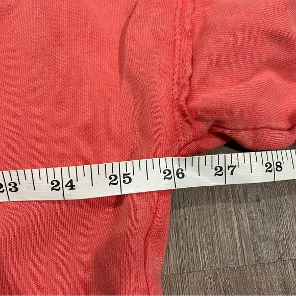 Pilcro Kamrie Pieced Popover Top Red Coral Size Large Oversized Sweatshirt - Picture 10 of 13